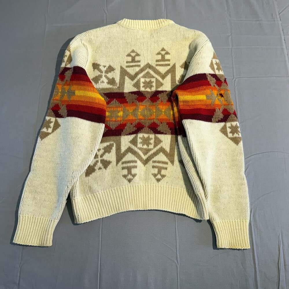 70s Pendleton Southwestern Wool Sweater Size S Vintage Aztec - Picture 2 of 8
